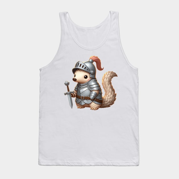 pangolin, pangolin animal, pangolin protect, protect the pangolin, pangolin art, pangolin cartoon, pangolin emblem, pangolin activist, i love pangolin, conservation, earth day, endangered, animal, pangolin knight, floral Tank Top by Dmytro